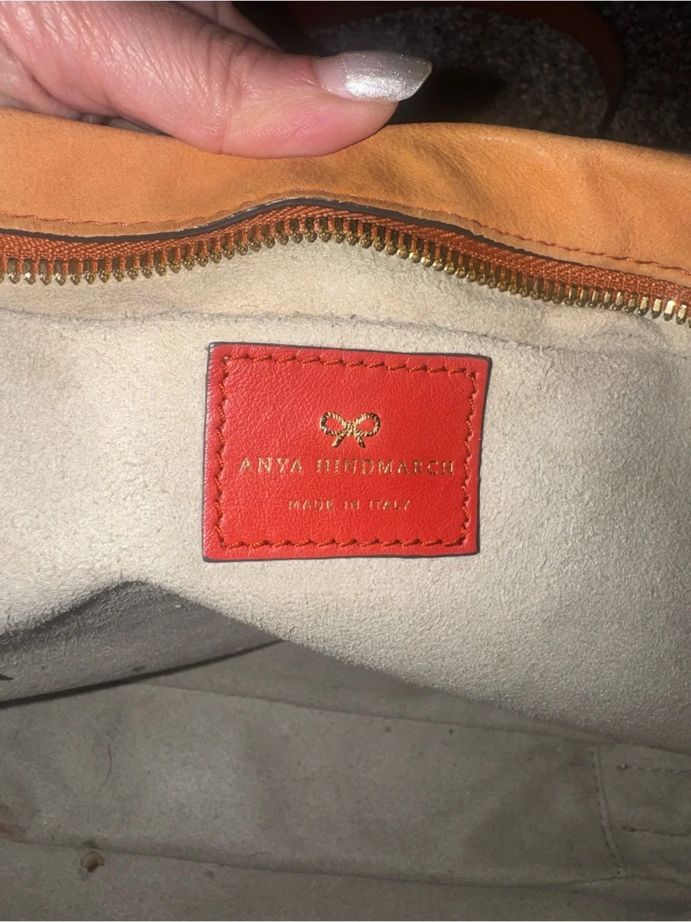 Anya Hindmarch Orange and Red Leather Interior Crossbody